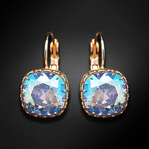 Auskarai "Vintāžš V (Šviesiai safyro blizgesys)" su Swarovski™ kristalais